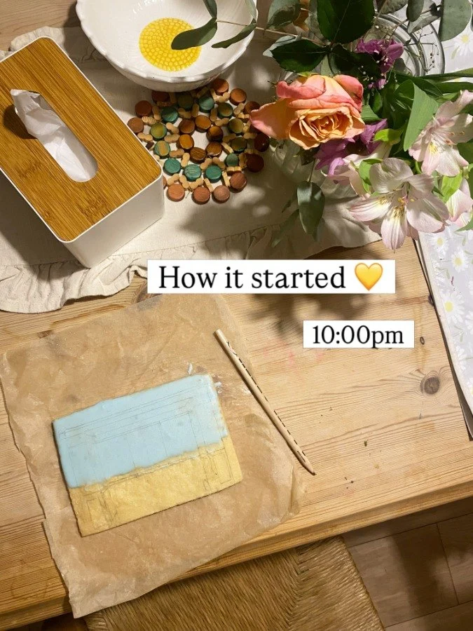 Martina's first ever biscuits at the kitchen table
